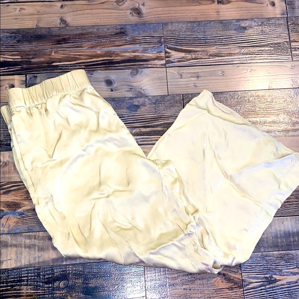J.Crew gold shiny flare pants size 14